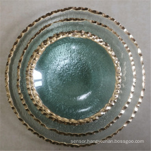custom round shaped fruit plate glass charger